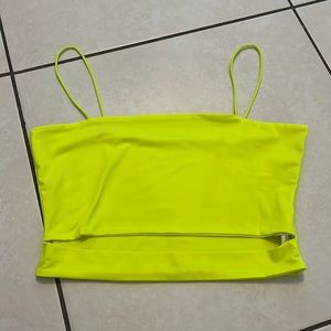 Bright yellow crop top